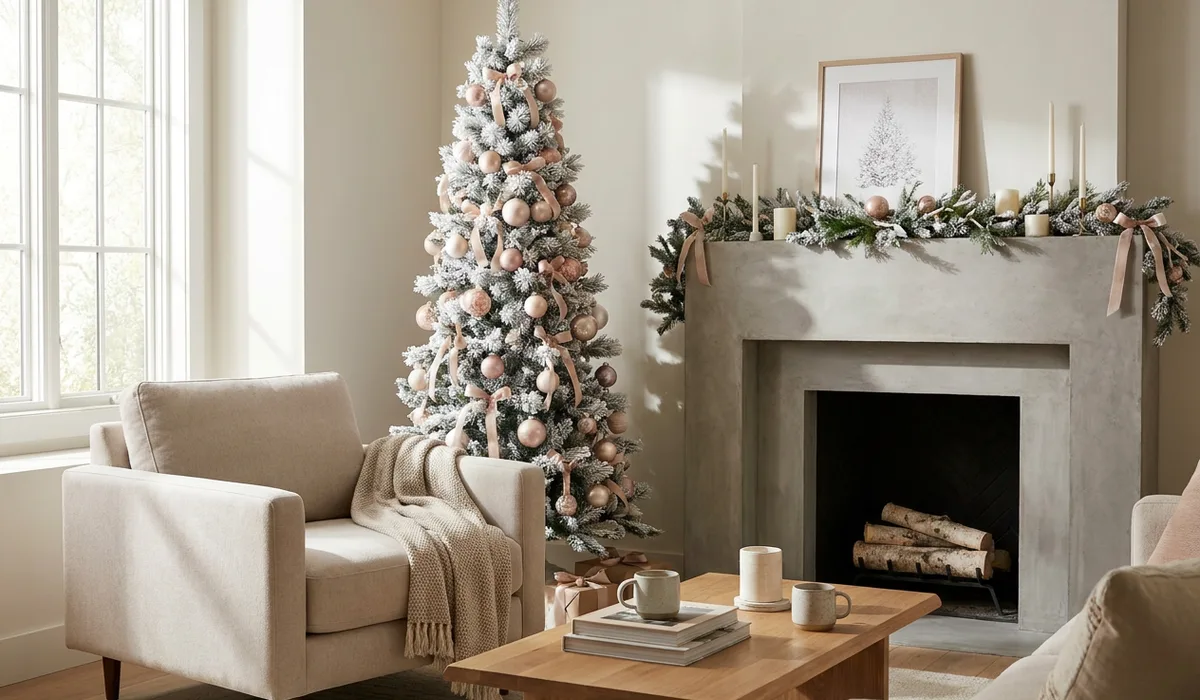Slim flocked tree