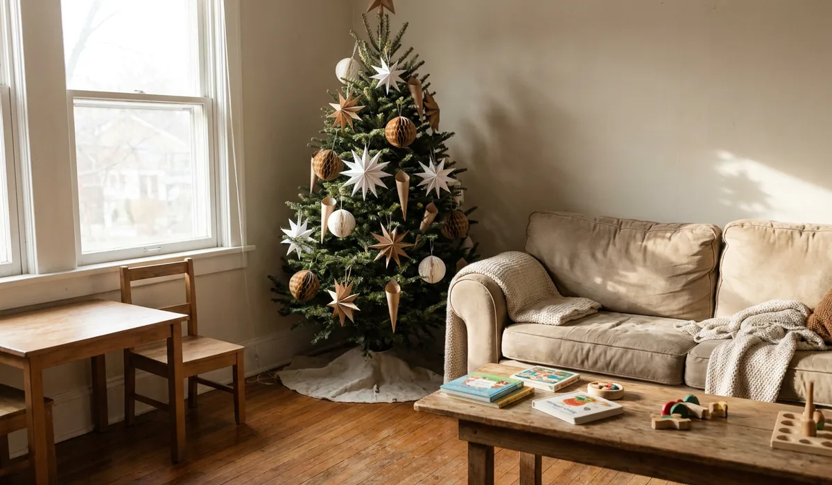Sunlight spills across a tiny American living room
