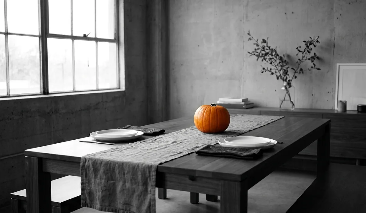 Minimalist black-and-white dining table